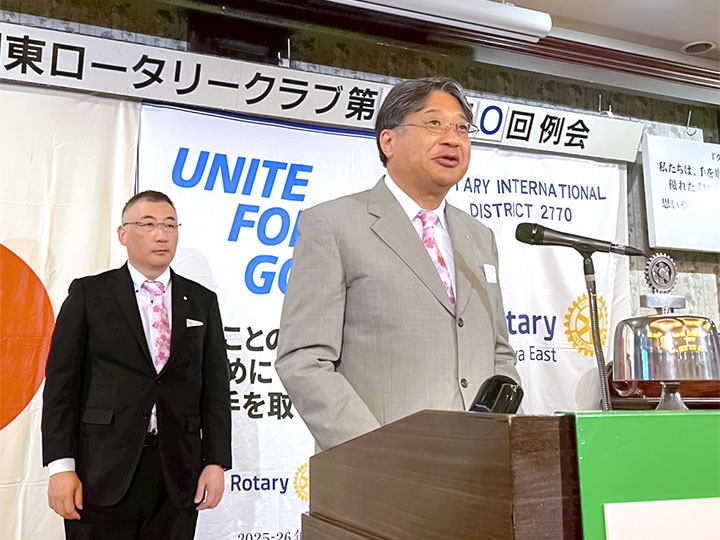 お客様挨拶:浦和RC会長 塩川和彦( しおかわ かずひこ )様・同幹事 新井太久夫( あらい たくお )様