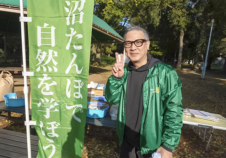 飯塚奉仕活動委員長もにっこり